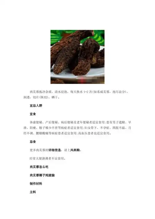 [肉苁蓉的功效与作用肉苁蓉做法大全如何挑选肉苁蓉.doc