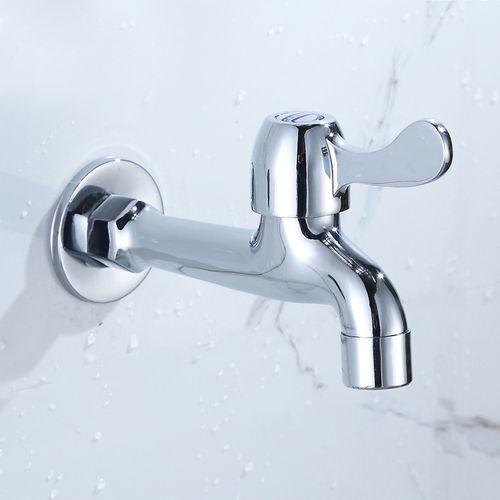 拖把池水水龙头加长黄铜热水防溅入墙自来水花园拖把池龙头