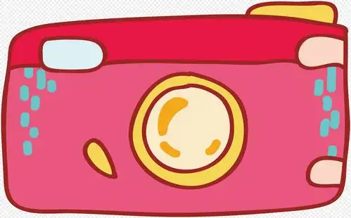 创意手绘卡通彩色照相机设计素材