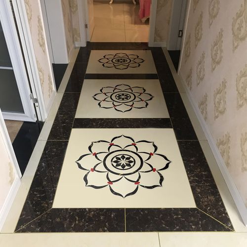 客厅拼花地砖瓷砖过道入户拼图地毯花仿水刀地板砖已售2新品淘宝￥67