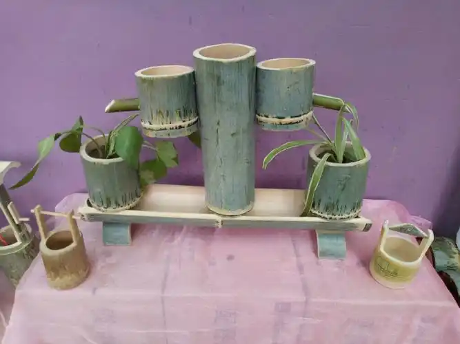 竹制品展示之竹筒盆栽