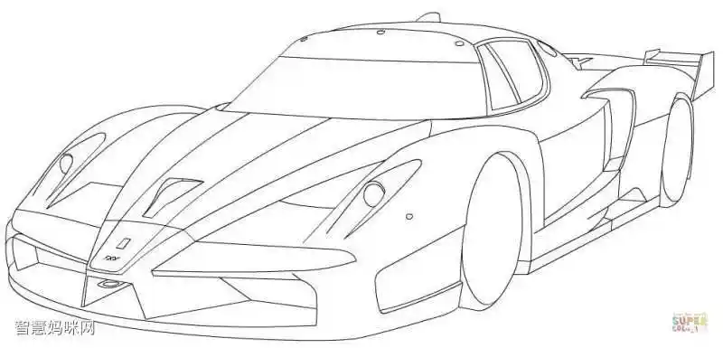 法拉利fxx线稿图片