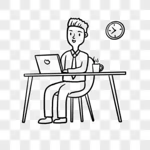 正在打电脑的上班族简笔画图片