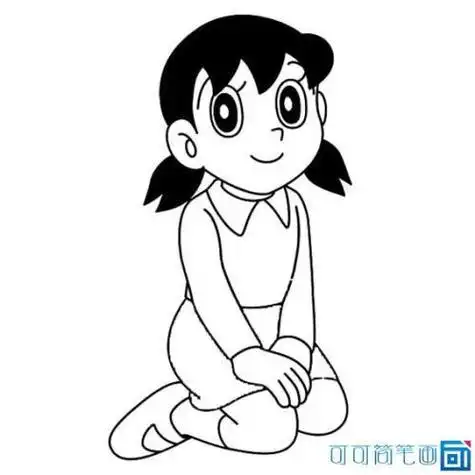 静香大雄简笔画静香简笔画步骤图大雄和静香彩色简笔画图片简笔画静香