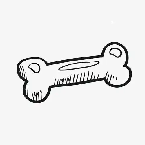 扁平卡通线稿骨头