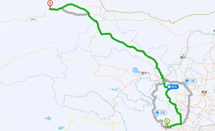 成都到吐鲁番物流专线运输路线图