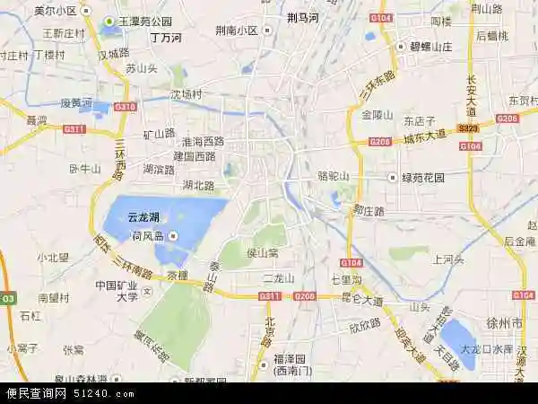 中国江苏省徐州市泉山区地图(卫星地图)