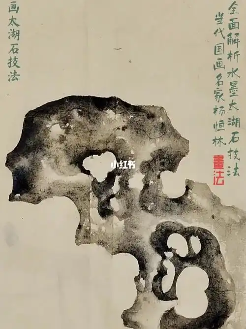 杨恒林国画61太湖石技法全过程