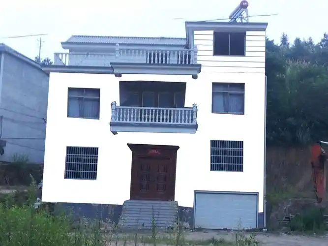 像这个房子的外墙涂料用什么颜色,怎么搭配比较好看呀(在新农村,两