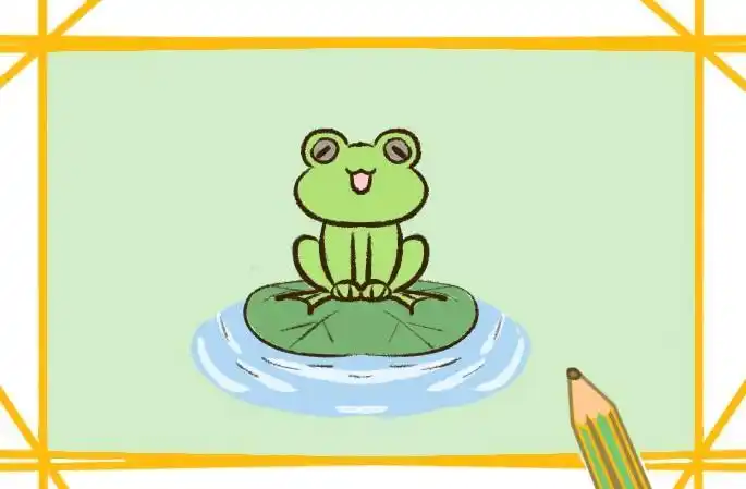 青蛙在水里游泳的简笔画