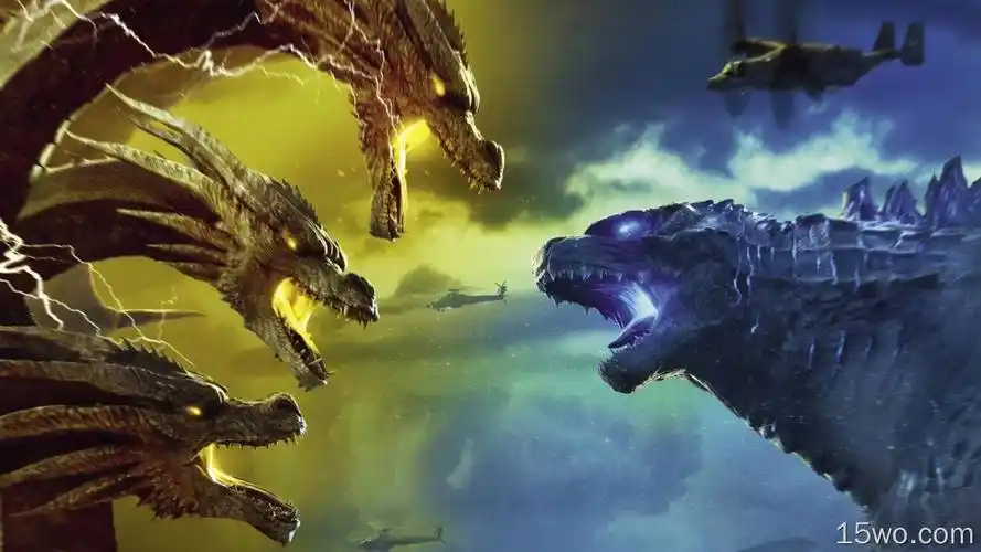 电影哥斯拉2怪兽之王哥斯拉kingghidorah高清壁纸