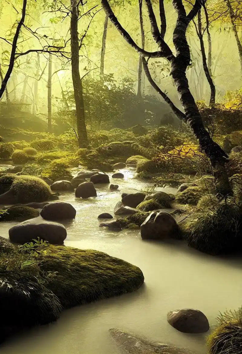 森林里的小溪#抖音图文来了 #图文伙伴计划 #壁纸 #风景  - 抖音