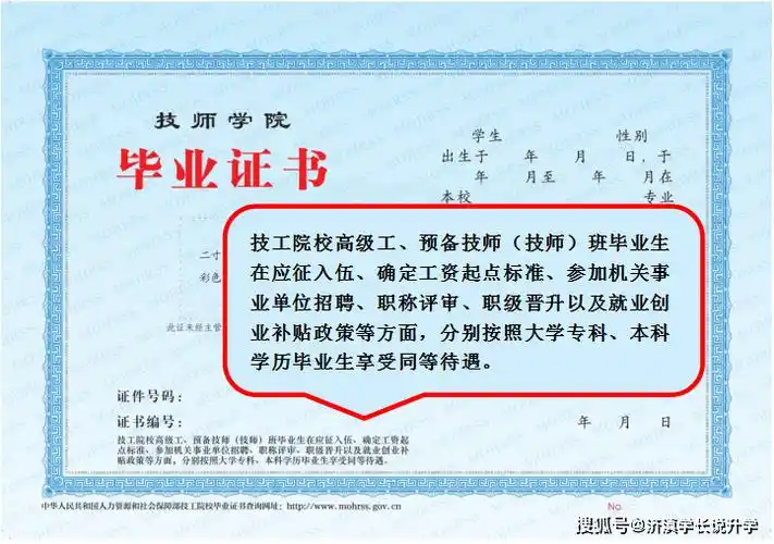 人社部:启用新版技师学院,技工学校毕业证书,技能等级证书及学籍等