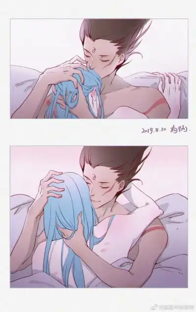 哪吒,敖丙微博画师id:【 清醒冲剂有啊】