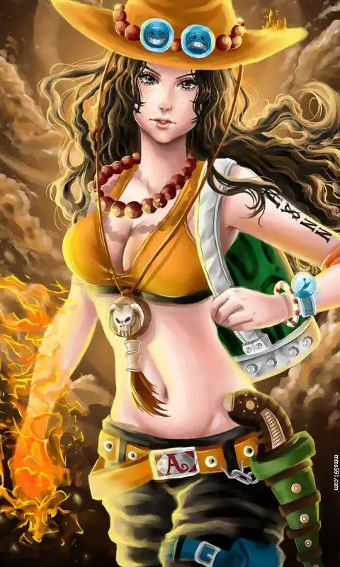 性转换艾斯,女性化的女生版艾斯手机壁纸图片