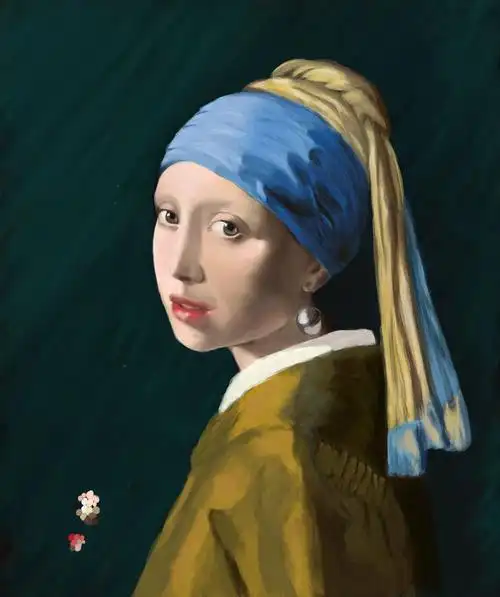 临摹维米尔的《戴珍珠耳环的少女》