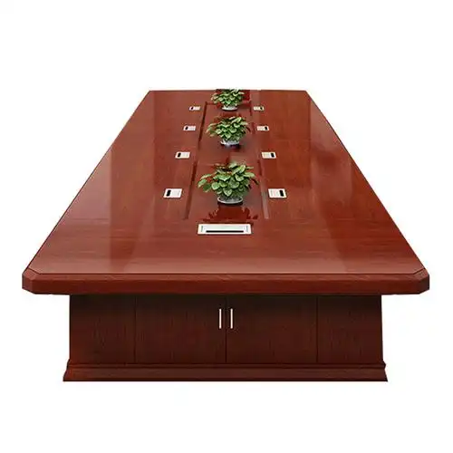 文灵新中式会议桌椅条形长桌洽谈桌会议桌长4.5米款1.8米高0.