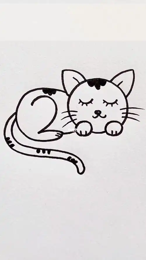 画猫咪陪伴孩子一起画画_绘画_猫咪_宠物_陪伴宝宝成长_兴趣爱好_绘画