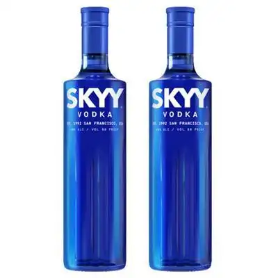 skyy深蓝750ml2瓶伏特加原味原装进口洋酒鸡尾酒基酒双支装91元