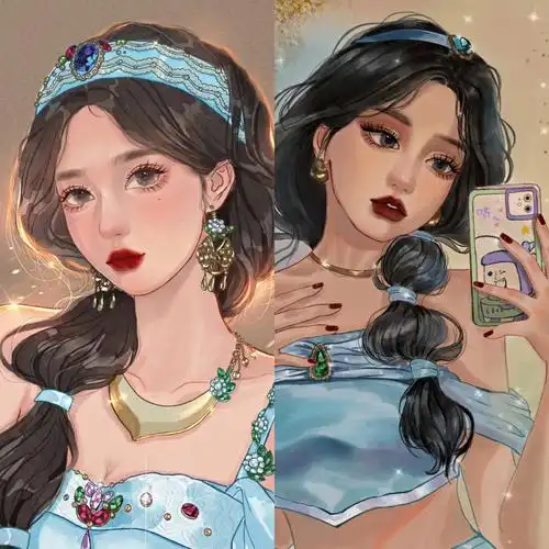 迪士尼公主系列闺蜜头像茉莉公主