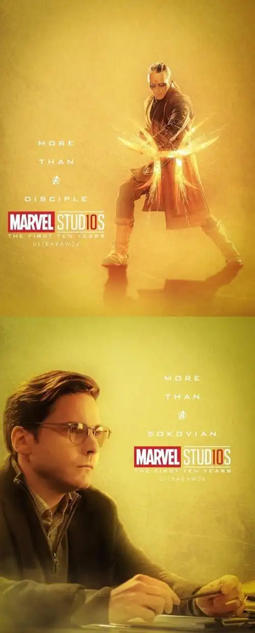 漫威电影宇宙10周年饭制金色精美海报