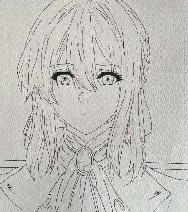 紫罗兰永恒花园 #马克笔手绘 #薇尔莉特 #画渣日常 紫罗 - 抖音