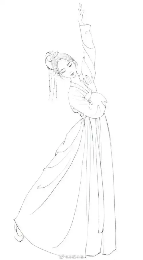 古风女子线稿参考