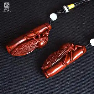 印度小叶紫檀一鸣惊人蝉高雅吊坠手把件挂件钥匙扣木制工艺品礼品