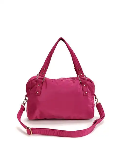 女款紫红色休闲斜挎包