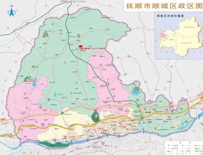 抚顺市区分街道乡镇示意图20121226调整千金街道