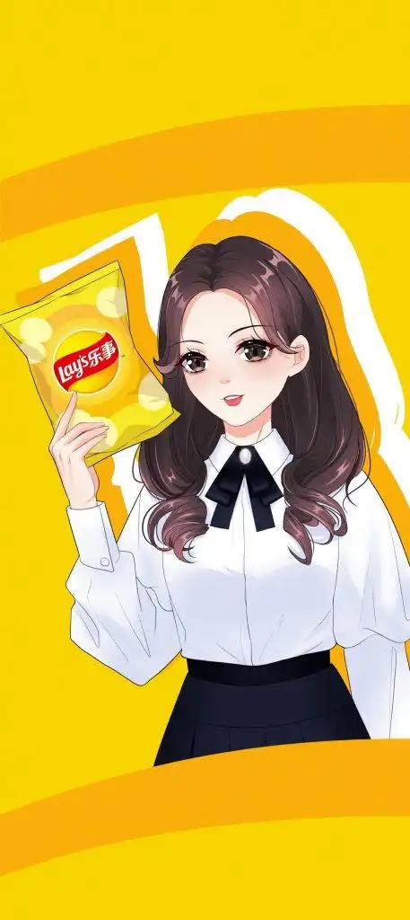 卡通杨超越乐事薯片高清手机壁纸