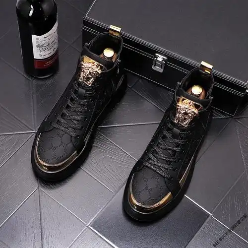 beebuck意大利奢侈品牌高帮鞋男秋冬季加绒短靴马丁靴潮流男鞋白银