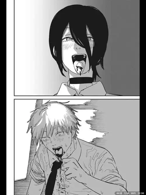 (电锯人)大伙有没有看过一张蕾塞咬掉电次舌头竖