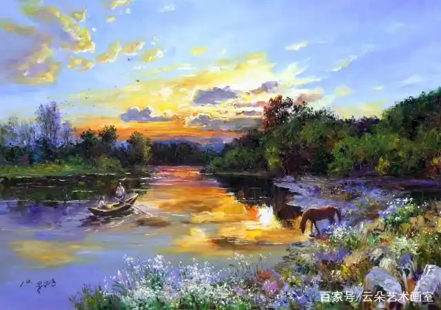 朝鲜油画,乡村风景