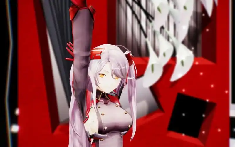 【mmd碧蓝航线】 欧根亲王 吃手手『[a]ddiction』_哔哩哔哩_bilibili