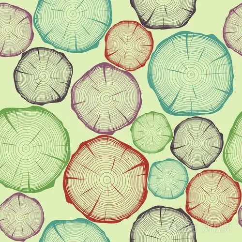 无缝模式与树的年轮插画-正版商用图片0ot3pt-摄图新视界