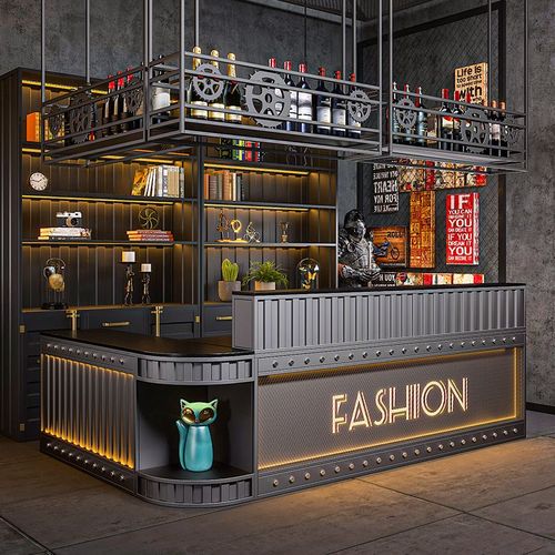 工业风收银台酒吧ktv接待台复古烧烤前台柜台餐厅小酒馆定制吧台