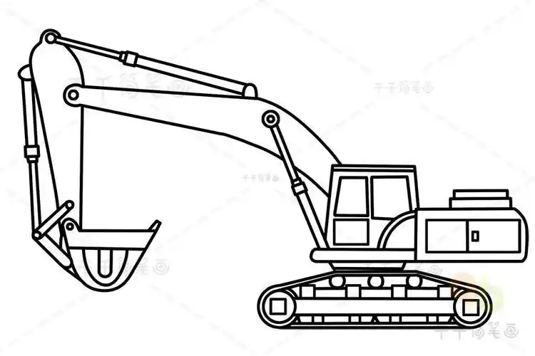 挖掘机简笔画教程工程车简笔画