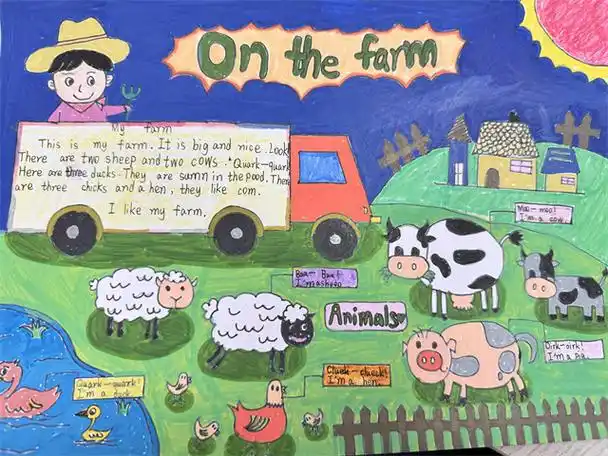 春光无限,画出你眼中的农场 ———唯亭学校三年级英语特色作业展示