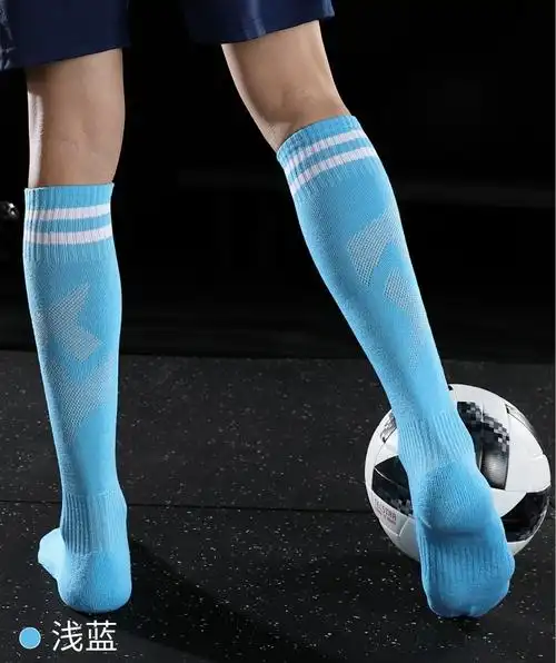 足球袜男长筒足球袜子中筒运动袜中筒袜加厚毛巾底过膝长筒袜双杠成人