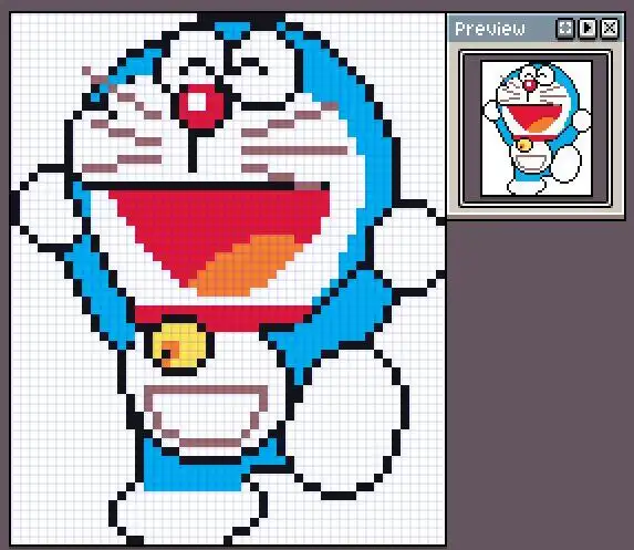 像素画网格画手绘图案课堂哆啦a梦小叮当机器猫