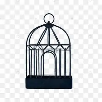 金属鸟笼老式密闭笼子黑色