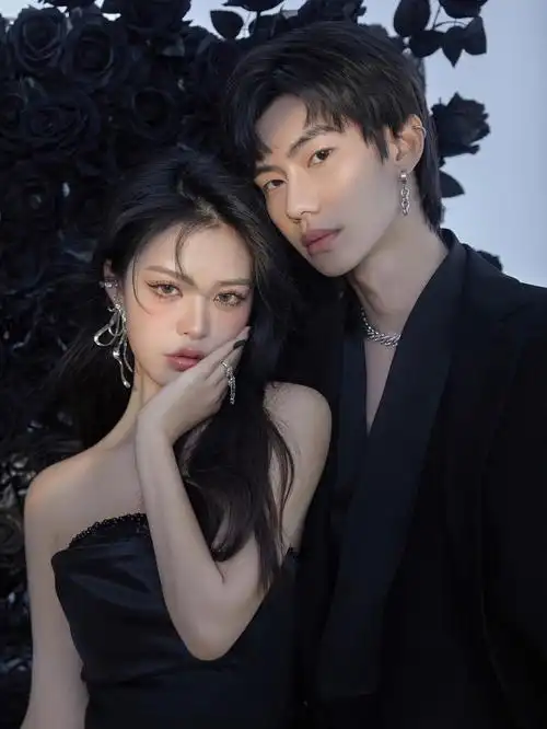 78高级感黑纱婚纱照潮酷与优雅的艺术交融78