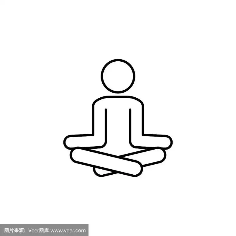 细线冥想图标可以用于网络和手机