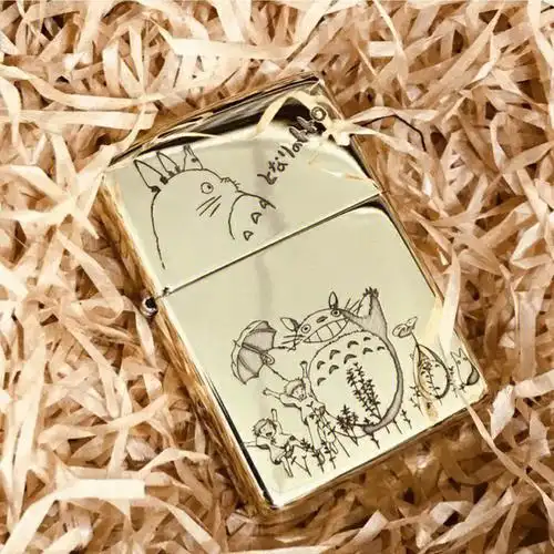 呆萌龙猫宫崎骏动漫zippo打火机刻字定制