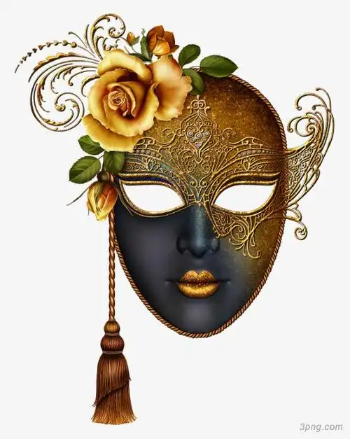 手绘舞会面具png素材透明免抠图片装饰效果