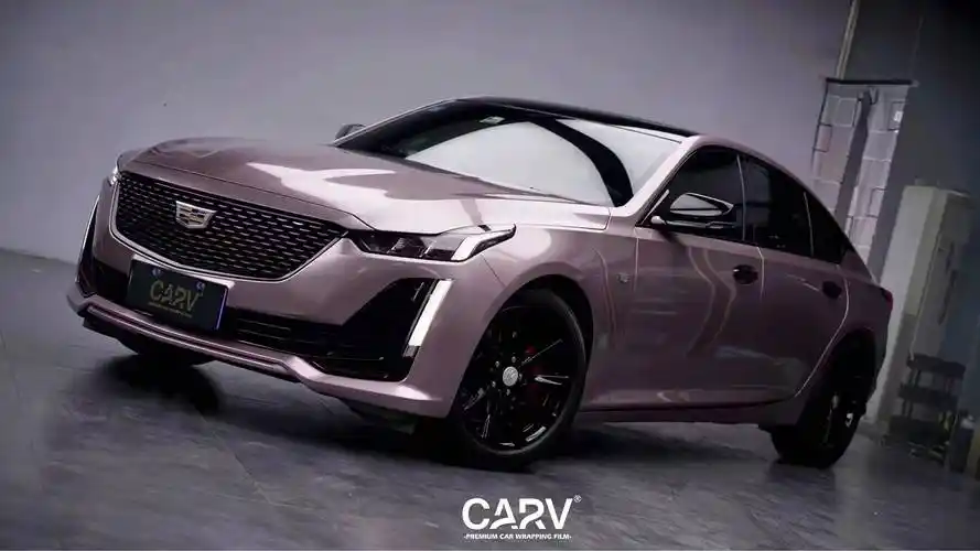 凯迪拉克ct5卡孚改色膜白金冰莓粉,优雅气质_搜狐汽车_搜狐网