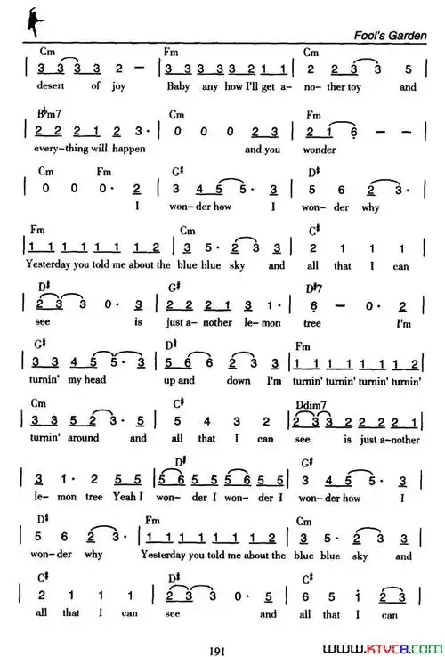 lemontree柠檬树lemon tree柠檬树简谱1