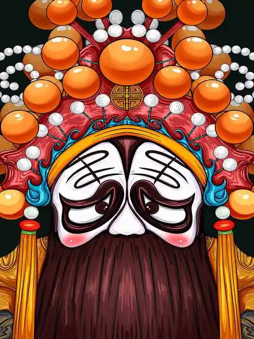 京剧戏曲q版可爱脸谱