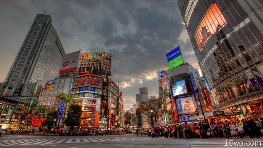 人造东京城市日本建筑crowdhdr高清壁纸